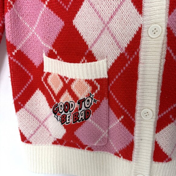 Harley Quinn Argyle Sweater DC Comics Harlequin Batman Joker Size Medium - Picture 3 of 13